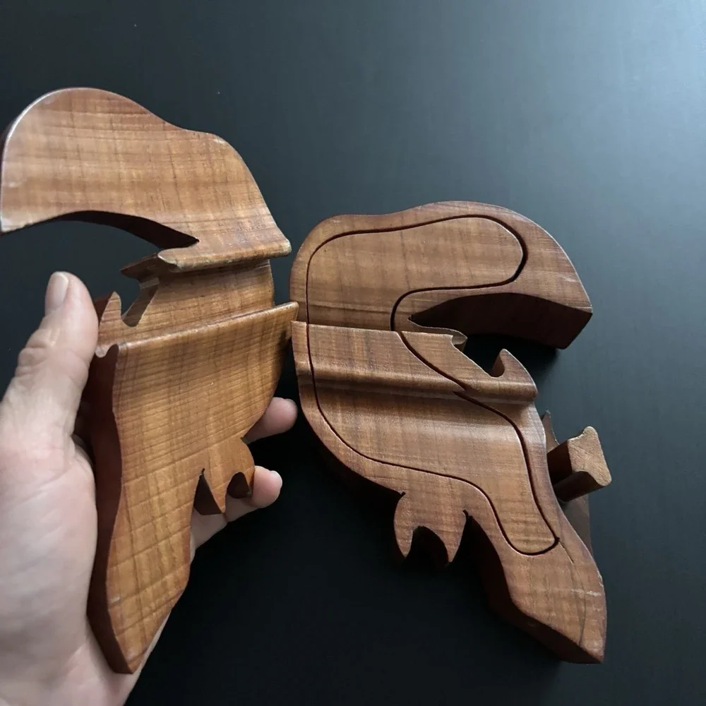 Wood Bird Toucan Parrot‎ Puzzle Hidden Storage Box